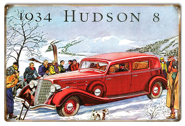1934 Hudson 8 Garage Shop Reproduction Sign 12″x18″