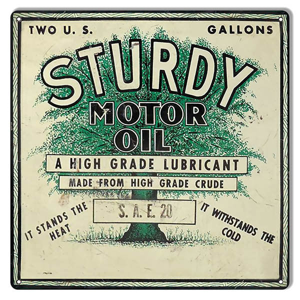 Sturdy Stands Heat Cold Motor Oil Reproduction Sign 12″x12″