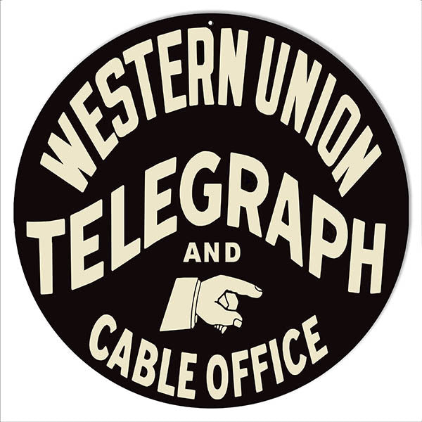 Telegraph Western Union Nostalgic Reproduction Sign 14″ Round