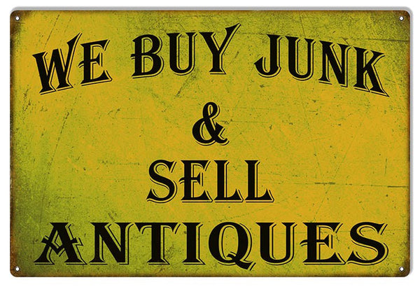 Large Aged Looking Buy Sell Antiques  Reproduction Sign 16″x24″