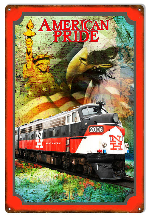 Aged American Pride New Haven Railroad Reproduction Sign 12″x 18″