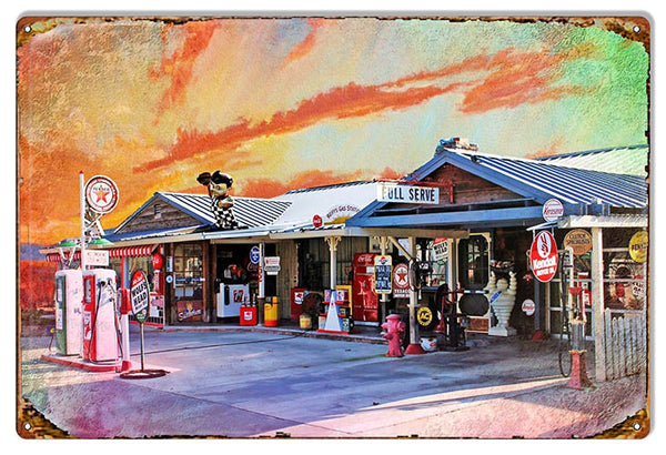 Nostalgic Texaco Full Service Gas Station Reproduction Sign 12″x18″