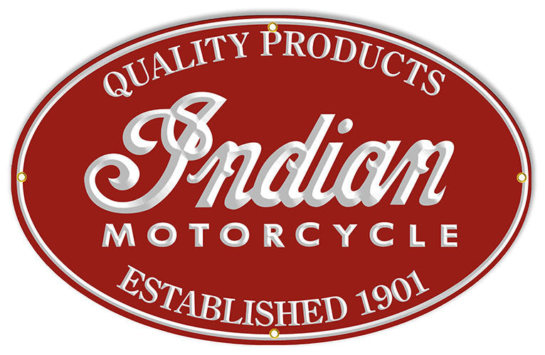 Quality Products Indian Motorcycle Reproduction Sign 15″x24″