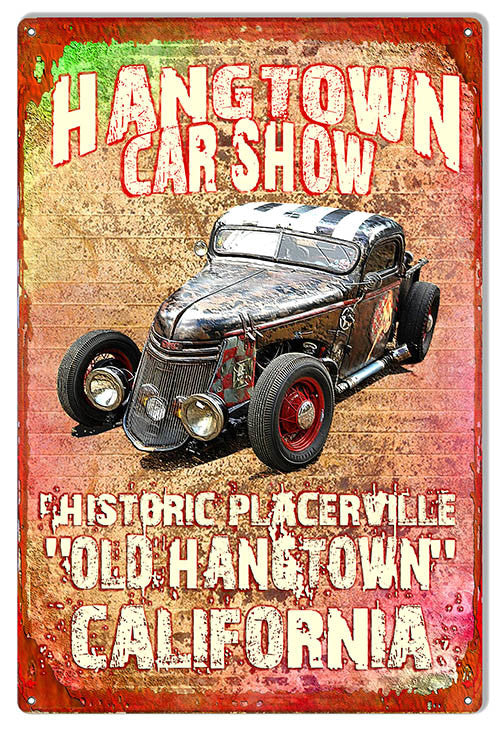 Car Show Placerville Reproduction Sign By Artist Phil Hamilton 12″x18″