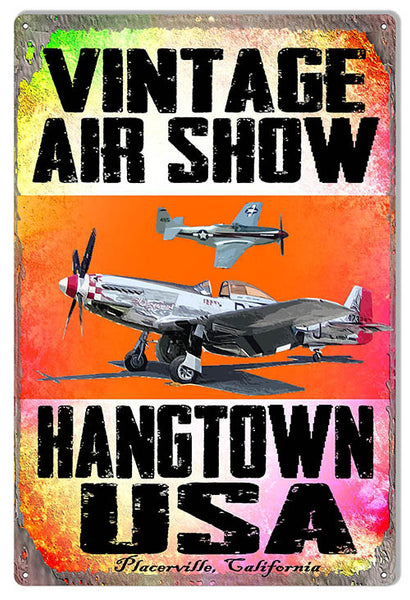 Air Show Hangtown Reproduction Sign By Artist Phil Hamilton 12″x18″