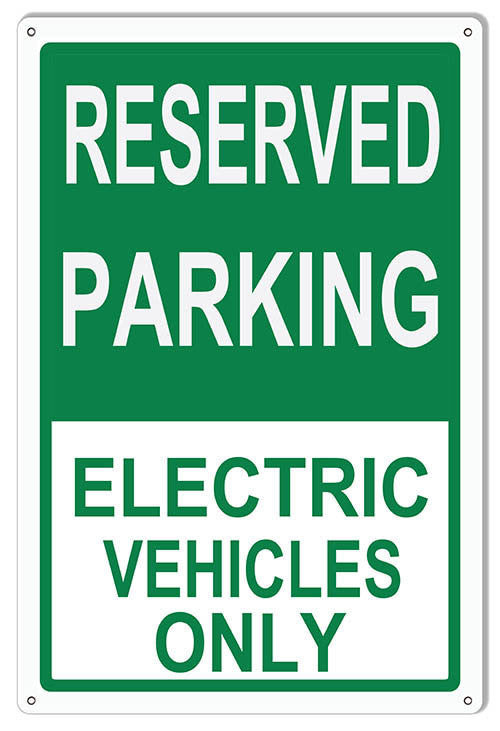 Electric Vehicles Only Parking Reproduction Sign 12″x18″