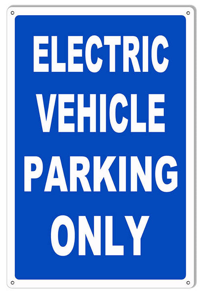 Blue Electric Vehicle Parking Reproduction Sign 12″x18″