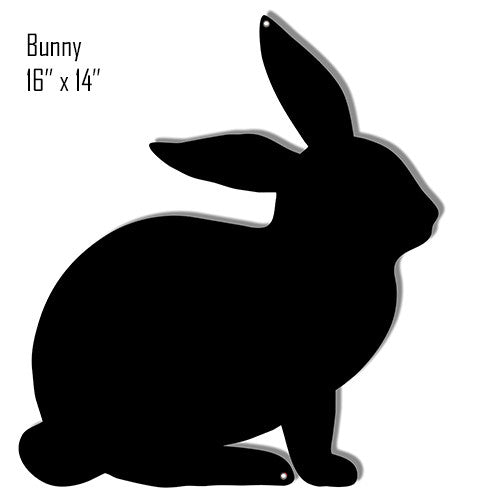 Bunny Black Silhouette Laser Cut Out Reproduction Sign 14″x16″