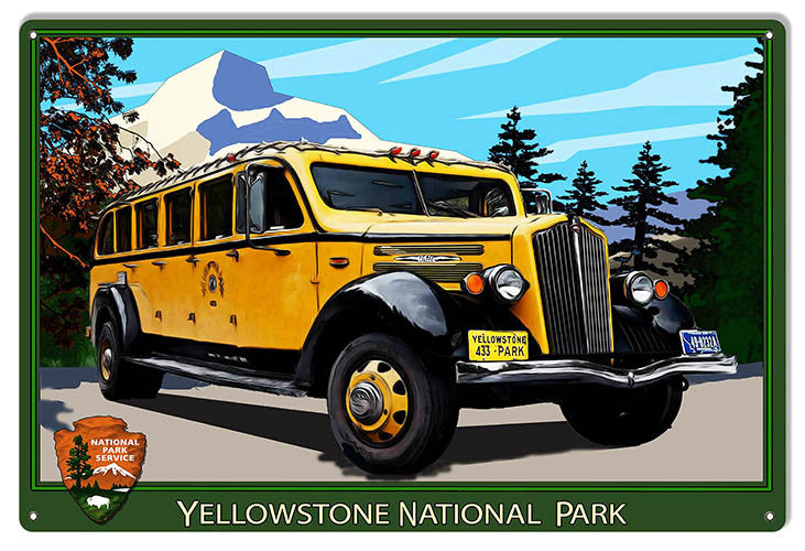 Yellowstone Nat. Park Service Hunting Fishing Reproduction Sign 12″x18″
