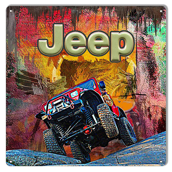 12″x12″ Jeep Reproduction Sign By Artist Phil Hamilton