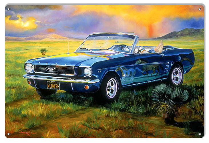Wild N Free Blue Mustang By Artist Donna Wayman-Mauer 12″x18″