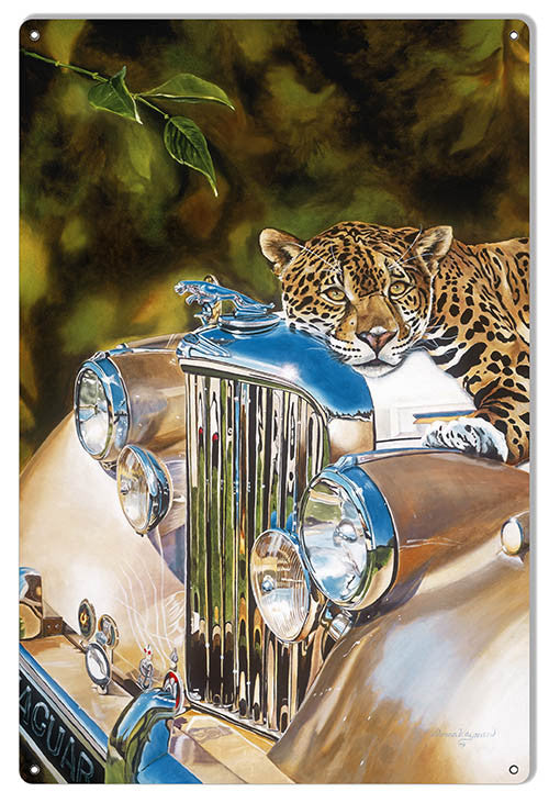 Jaguar Hood By Artist Donna Wayman-Mauer 12″x18″