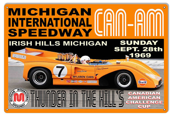 CAN-AM Thunder In The Hills Motor Speedway Reproduction Sign 12″x18″