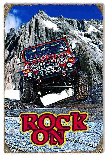 Rock On Jeep Reproduction Sign By Artist Phil Hamilton 12x18