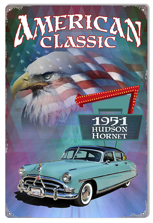 1951 Hudson Hornet Reproduction Sign Artist Phil Hamilton 12″x18″