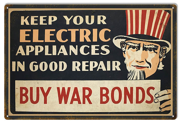 Buy War Bonds Money Reproduction Sign 12″x18″