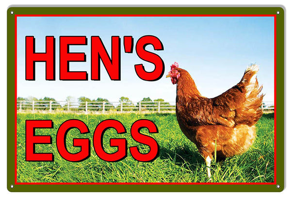 Hens Eggs Country Reproduction Sign 12″x18″