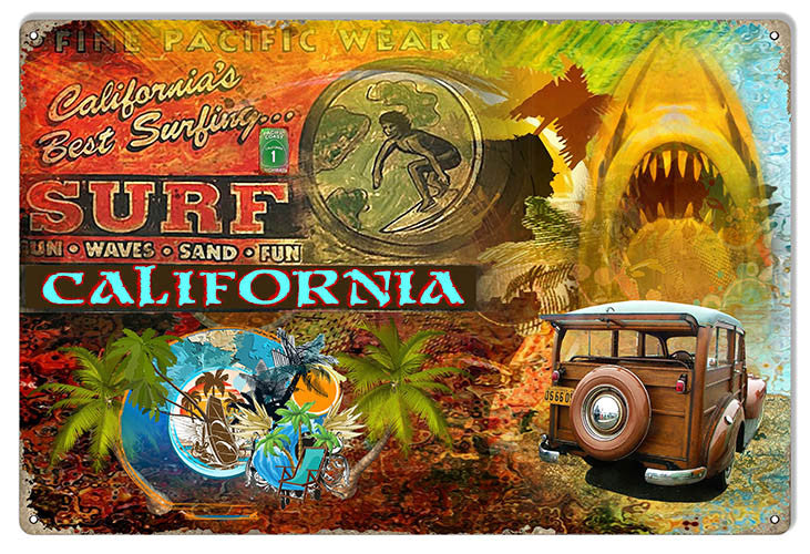 Fine Pacific Wear Surf California By Artist Phil Hamilton 12″x18″