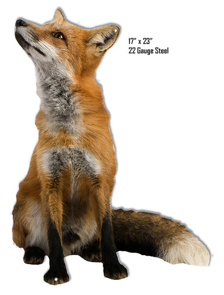 Fox Animal Wall Art Laser Cut Out Metal  Sign 17″x23″