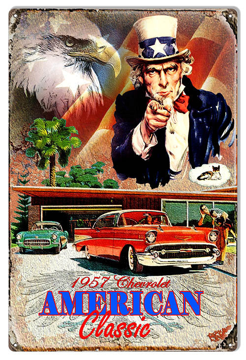 Reproduction 1957 Chevrolet By Artist Phil Hamilton 12″x18″