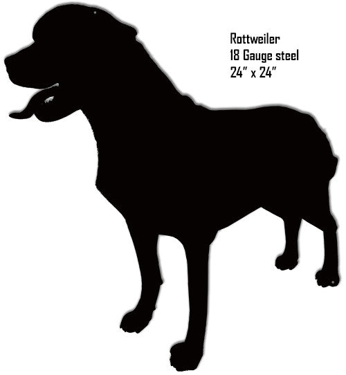 Rottweiler Silhouette Laser Cut Out Metal  Sign 24x24