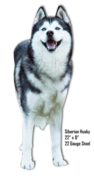 Siberian Husky Animal Wall Art Laser Cut Out Metal  Sign 8″x22″