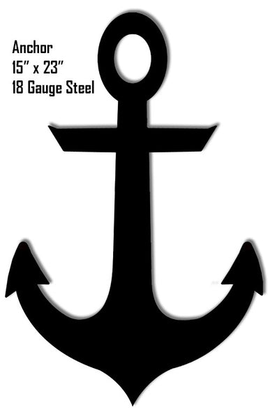 Anchor Silhouette Laser Cut Out Metal  Sign 15″x23″