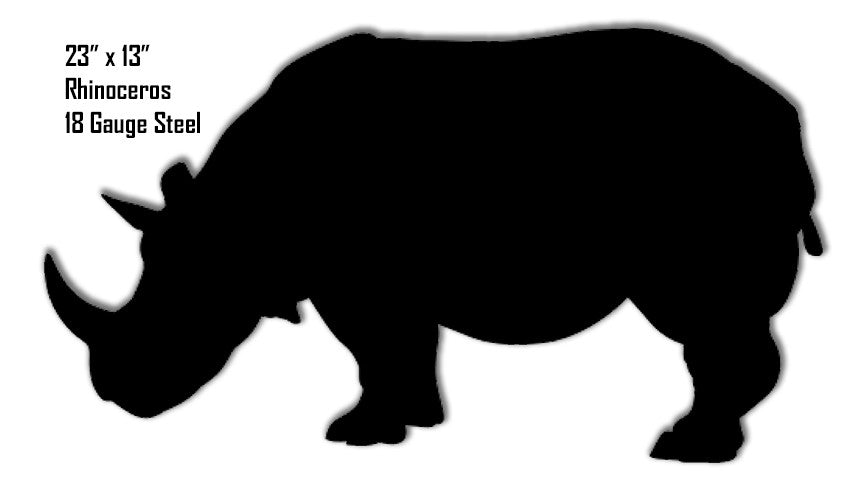 Rhinoceros Animal Silhouette Laser Cut Out Metal  Sign 13″x23″
