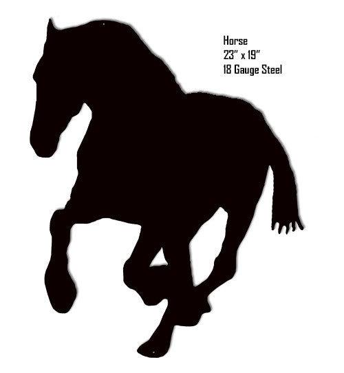 Horse Animal Silhouette Laser Cut Out Metal  Sign 19″x23″