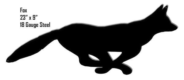 Fox Animal Silhouette Laser Cut Out Metal  Sign 9″x23″