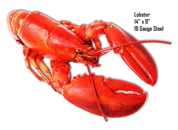Lobster Water Animal Laser Cut Out Metal  Sign 9″x14″