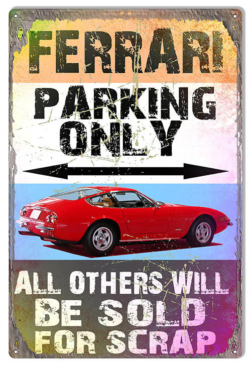 Ferrari Parking Only Reproduction  By Artist Phil Hamilton 12″x18″
