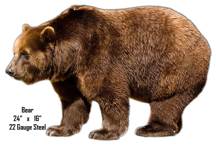 Bear Animal Wall Art Laser Cut Out Metal  Sign 16″x24″