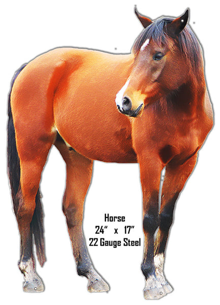 Horse Animal Wall Art Laser Cut Out Metal  Sign 17″x24″