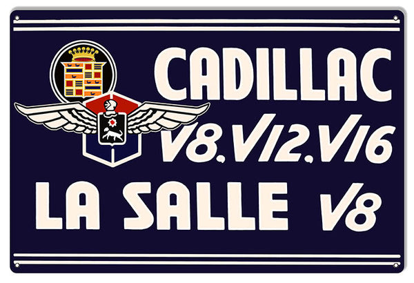 Reproduction Large Cadillac La Salle V8 Garage Shop Metal  Sign 16″x24″