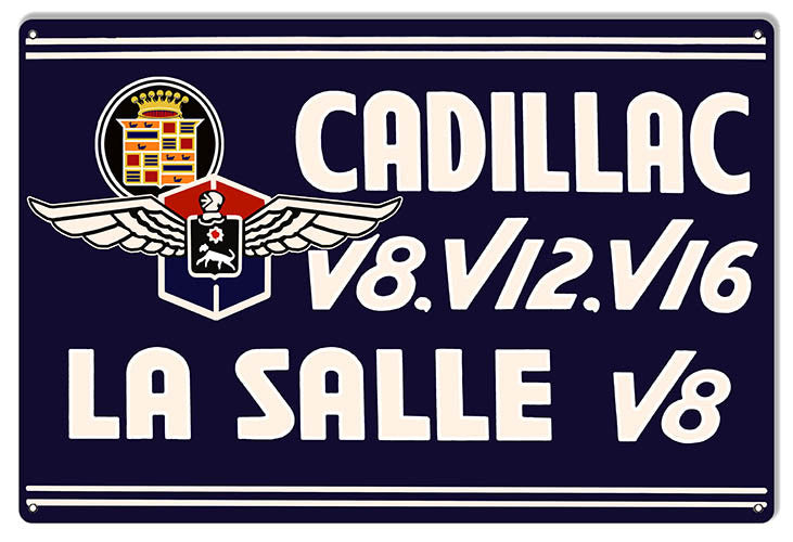 Reproduction Cadillac La Salle V8 Garage Shop Metal  Sign 12″x18″
