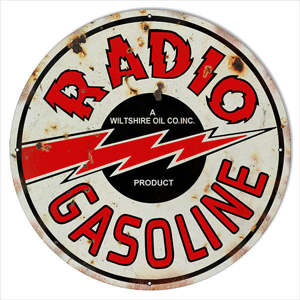 Radio Motor Oil Round Reproduction Metal  Sign