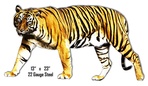 Tiger Animal Wall Art Laser Cut Out Metal  Sign 13.5″x24″