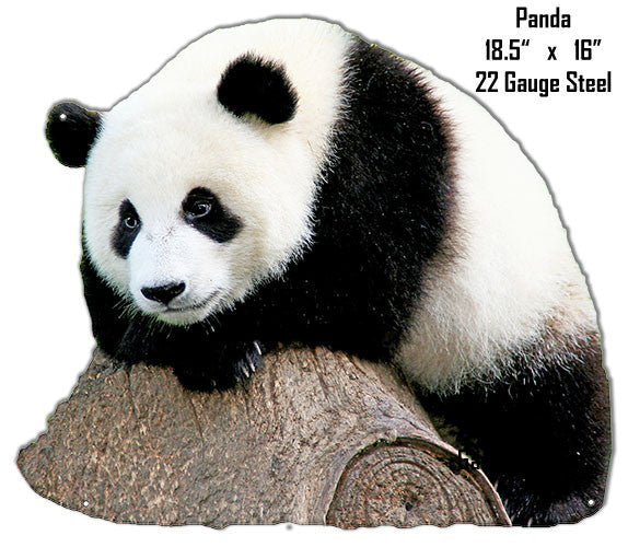 Panda Bear Animal Wall Art Laser Cut Out Metal  Sign 16″x18.5″
