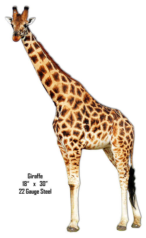 Giraffe Animal Wall Art Laser Cut Out Metal  Sign 18″x30″