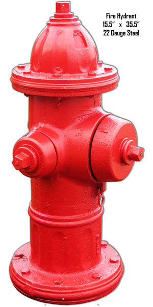 Fire Hydrant Wall Art Laser Cut Out Metal  Sign 15.5″x35.5″