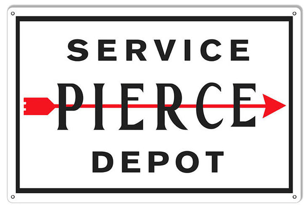 Reproduction Pierce Service Depot Gas Station Metal  Sign 12″x18″