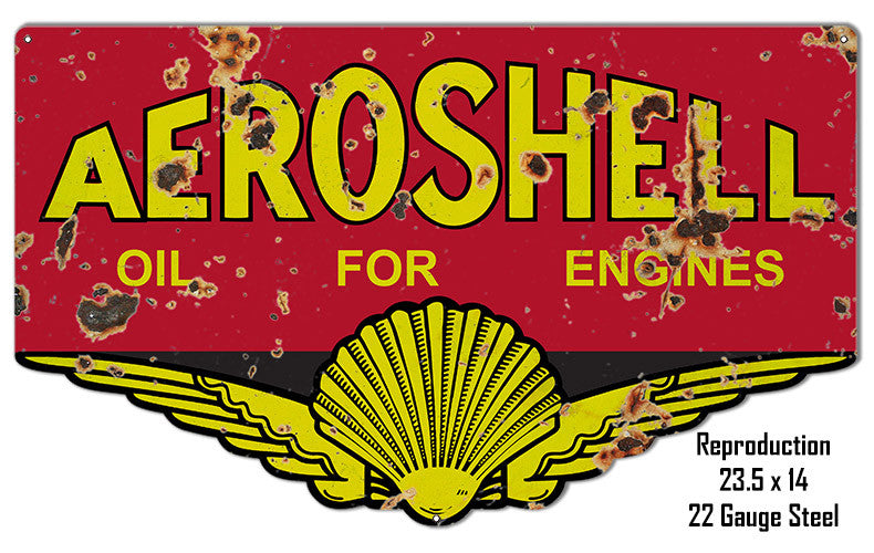 Reproduction Aeroshell Oil Laser Cut Out Metal  Sign 14″x23.5″