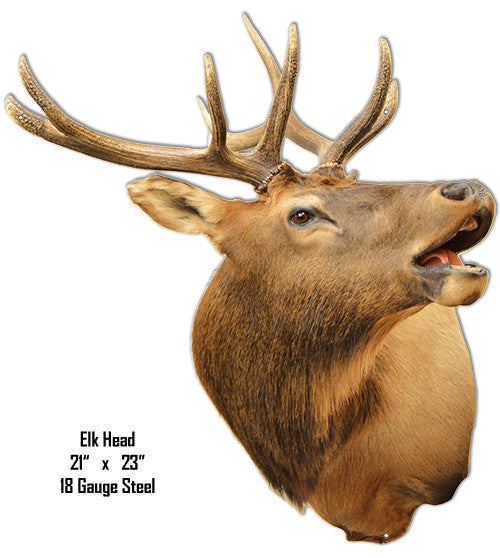 Elk Head Animal Wall Art Laser Cut Out Metal Sign 21″x23″