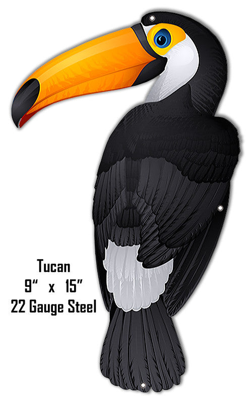 Toucan Animal Wall Art Laser Cut Out Metal Sign 9″x15″