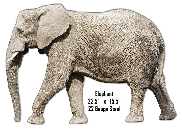 Elephant Animal Wall Art Laser Cut Out Metal Sign 15.5″x22.5″
