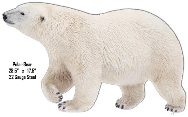 Polar Bear Animal Wall Art Laser Cut Out Metal Sign 17.5″x28.5″