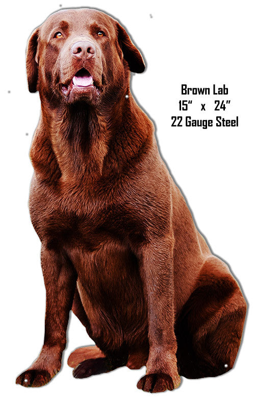 Brown Lab Animal Wall Art Laser Cut Out Metal Sign 15″x24″