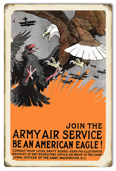 American Eagle Army Services Reproduction Military Metal Sign 12″x18″
