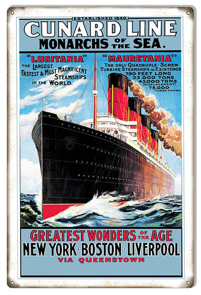 Cunard Line Monarch Of The Sea Reproduction Nostalgic Metal Sign 12″x18″